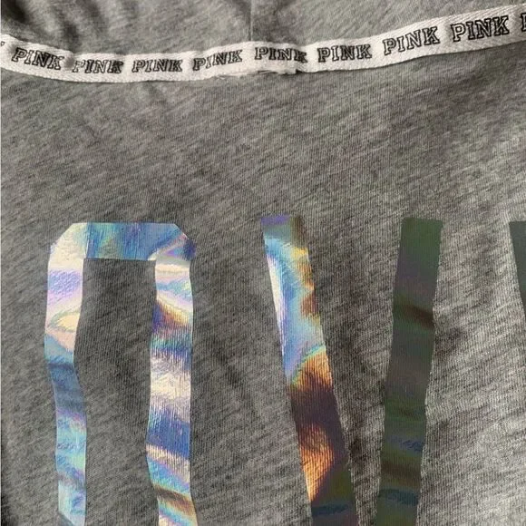 PINK Victoria's Secret Silver Sequin Bomber Jacket S - Picture 11 of 11